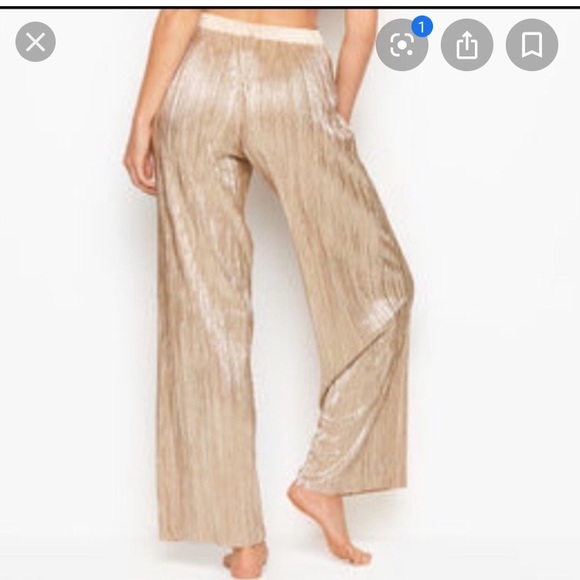 Gold Victoria Secret Pajama Bottoms - Picture 2 of 5